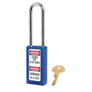Blue Zenex™ Thermoplastic Safety Padlock, 1-1/2in (38mm)with 3in (76mm) Shackle