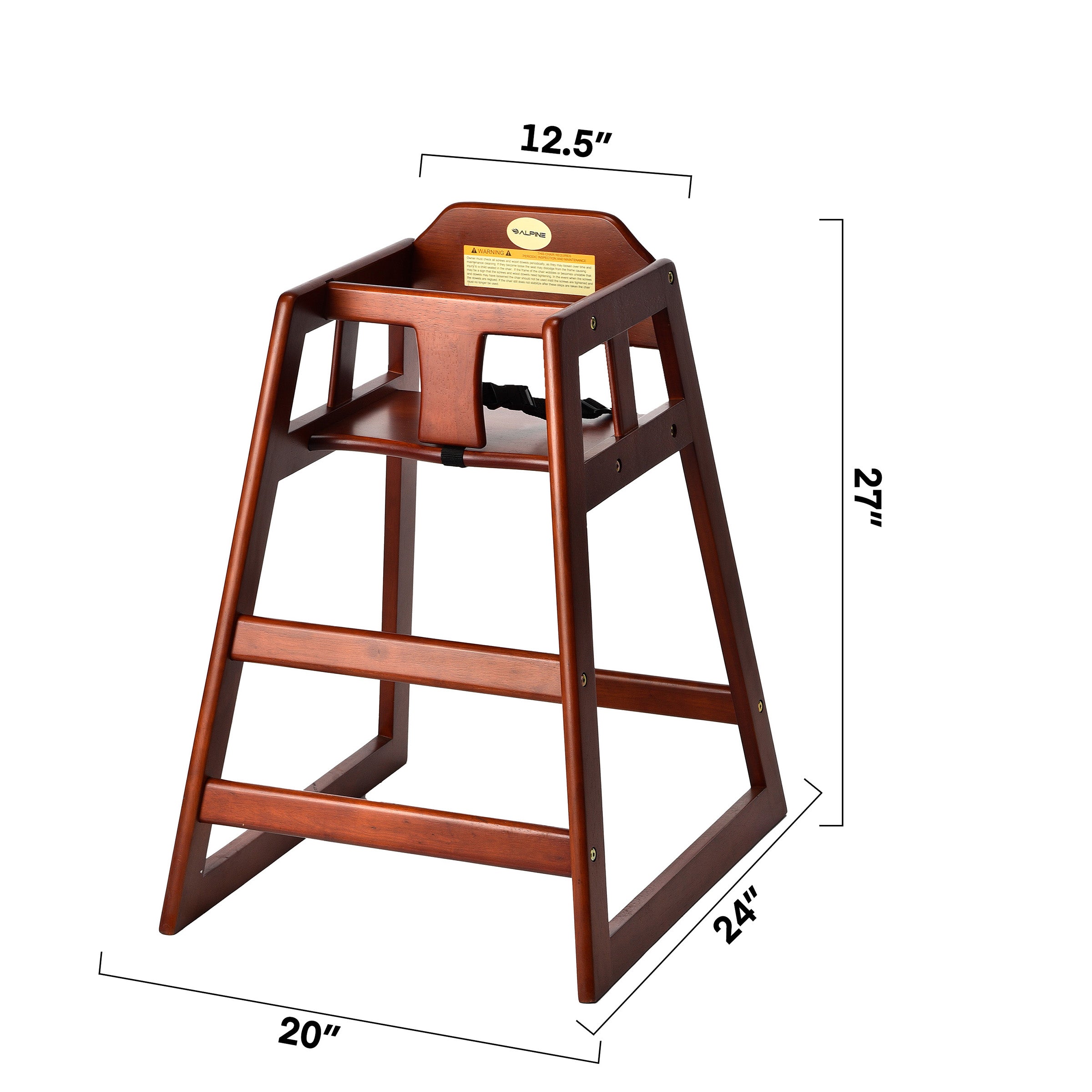 Alpine Industries Baby High Chair Mahagony