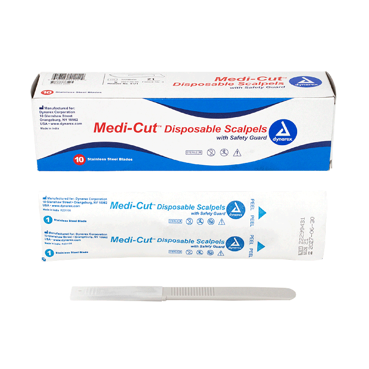 Medi-cut Scalpels Disposable Sterile, #21 - 10 pcs per Box