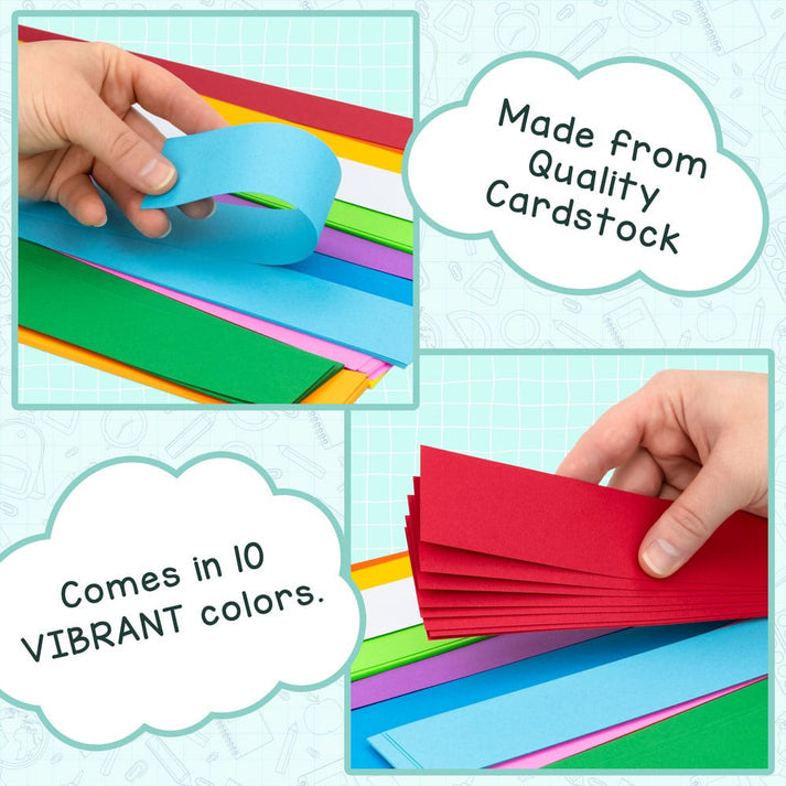 Bright Strips - Cardstock 1.5"x23", 250 ct, 10 Assorted Colors