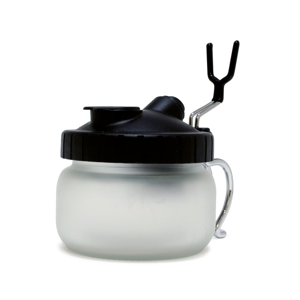 Vallejo - Airbrush Cleaning Station | Glass Jar with Plastic Lid + 3 Filters + Airbrush Holder | Tool for Airbrush Care and Maintenance