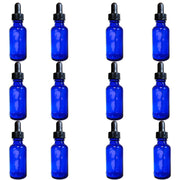Bottle, Flint Glass, Cobalt Blue, 4oz, with Dropper Assembly, 20/400 Neck Size, Pack of 12