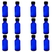 Bottle, Flint Glass, Cobalt Blue, 1oz, with Cap, 20/400 Neck Size, Pack of 12