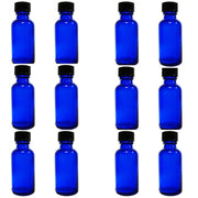 Bottle, Flint Glass, Cobalt Blue, 2oz, with Cap, 20/400 Neck Size, Pack of 12