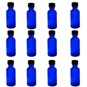 Bottle, Flint Glass, Cobalt Blue, 4oz, with Cap, 22/400 Neck Size, Pack of 12
