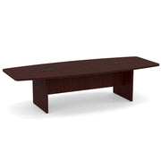 OfficeSource  Boat Shaped Conference Table with Slab Base - 95" - Mahogany