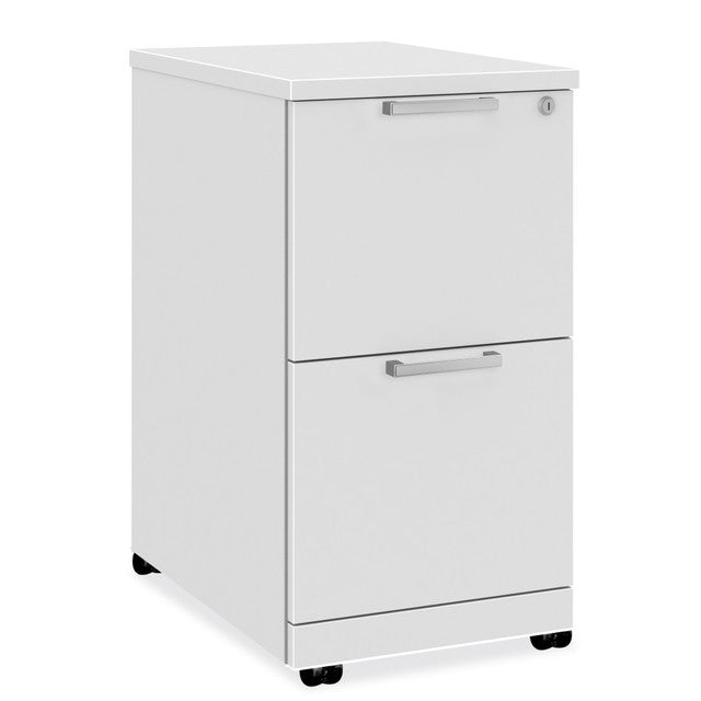 OfficeSource Laminate 2 Drawer Mobile Pedestal - File/File - White