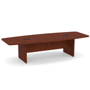 OfficeSource  Boat Shaped Conference Table with Slab Base - 95" - Cherry