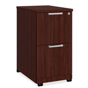 OfficeSource Laminate 2 Drawer Mobile Pedestal - File/File - Mahogany