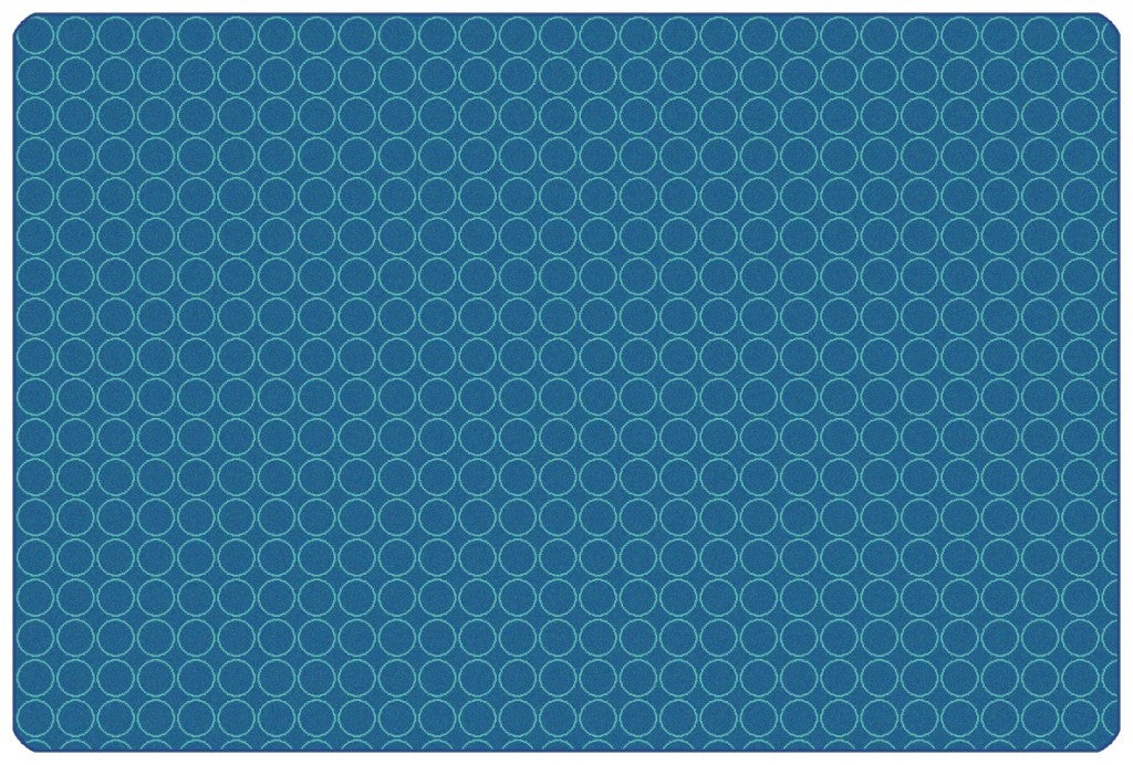 KIDSoft Comforting Circles Tonal Solid Rug  - 4ft x 6ft - Rectangle - Blue Teal