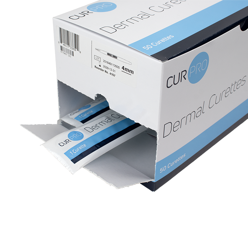 Dermal Curette, 4 mm - 50 Curettes per Case