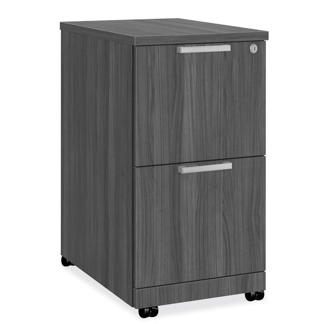 OfficeSource Laminate 2 Drawer Mobile Pedestal - File/File - Coastal Gray