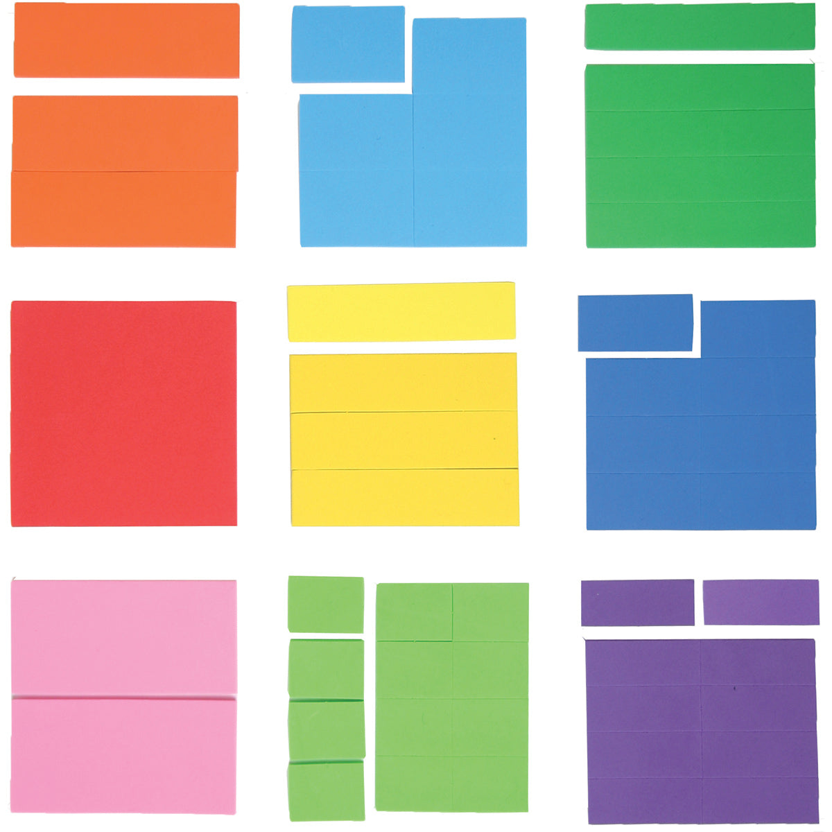 Foam Fraction Squares, Set of 51