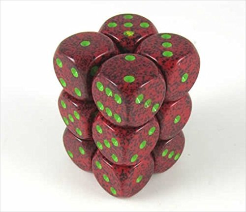 d6 16mm 12 Dice Set Speckled Strawberry CHX25704