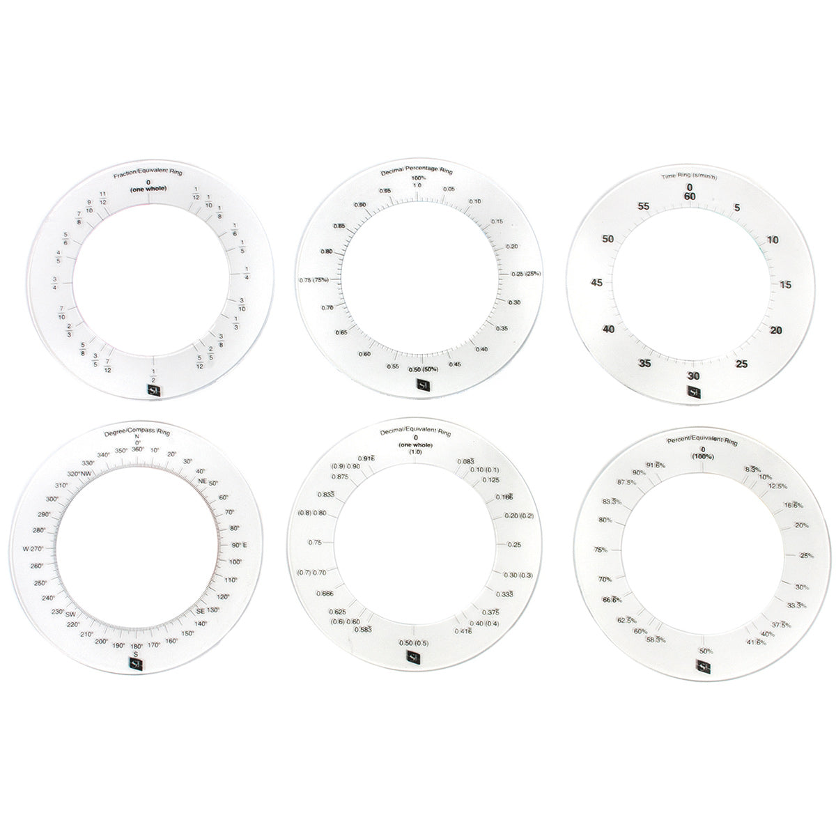 Fraction Rings, Set of 6