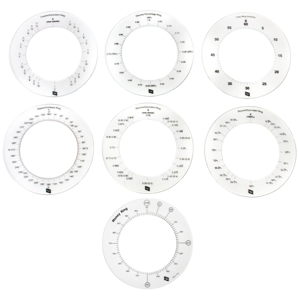 Fraction Ring, Set of 7