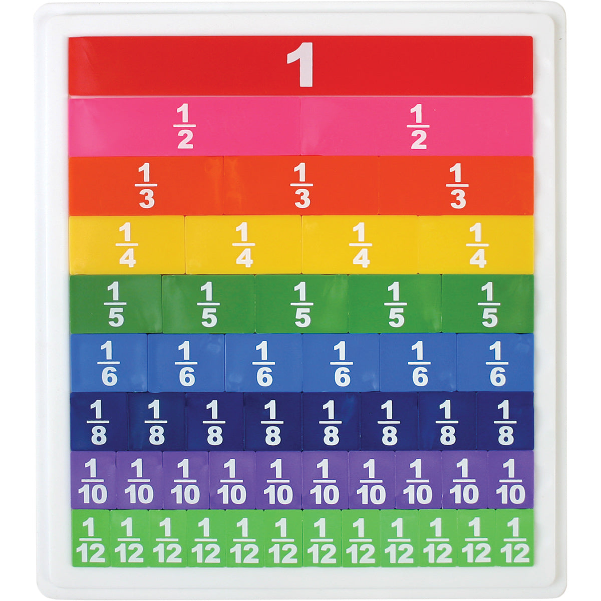Opaque Fraction Tiles with Tray, Set of 51