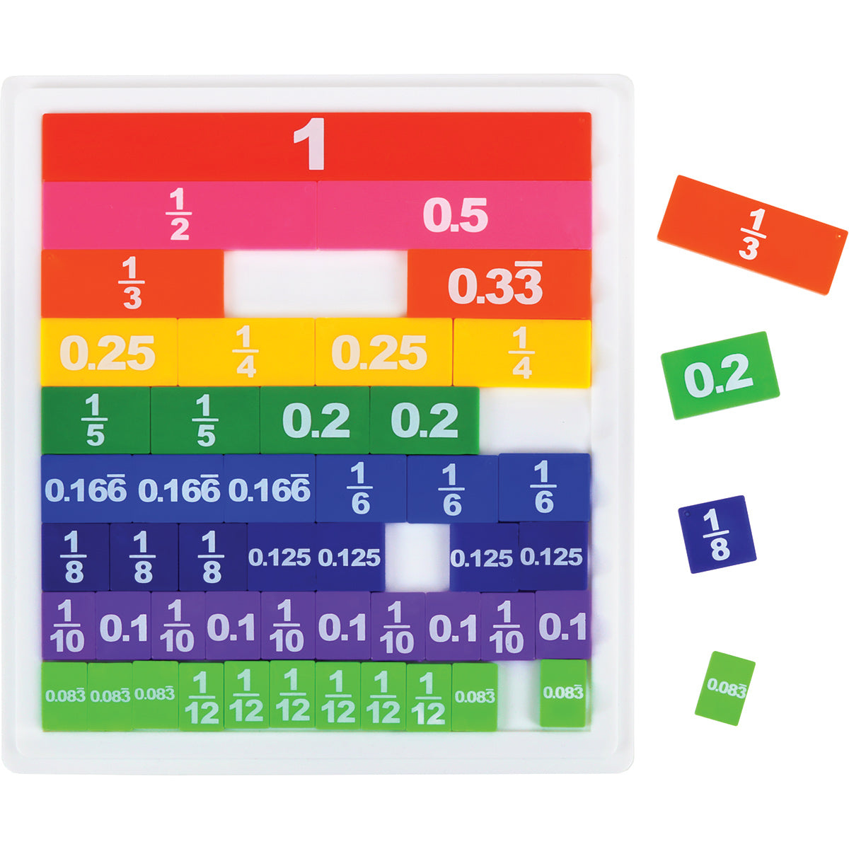 Double-sided Fraction / Decimal Tiles