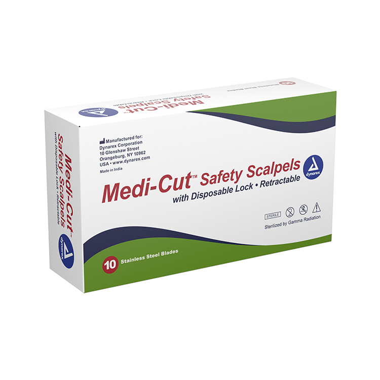 Medi-cut Safety Scalpels Sterile, #15 - 10 pcs per Box