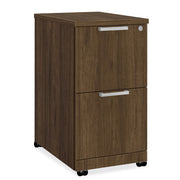 OfficeSource Laminate 2 Drawer Mobile Pedestal - File/File - Modern Walnut
