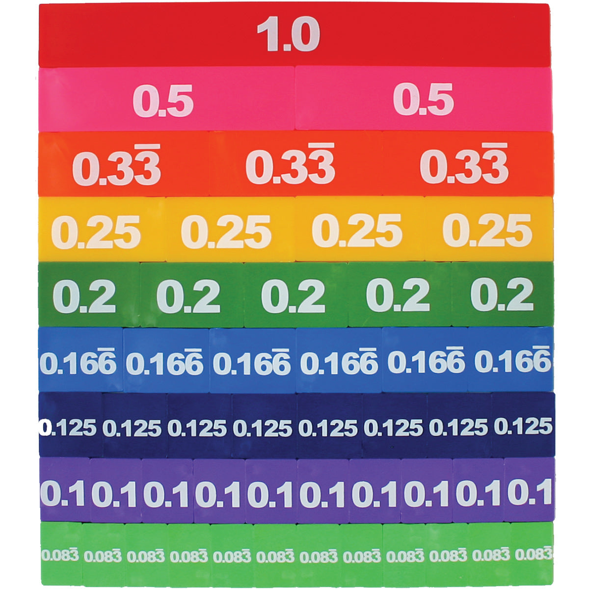 Opaque Decimal Tiles, Set of 51