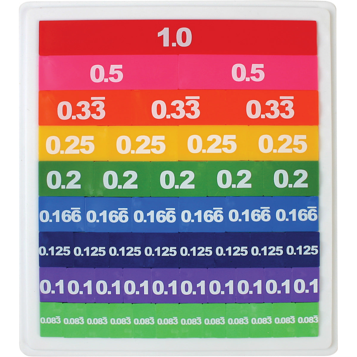 Opaque Decimal Tiles with Tray, Set of 51