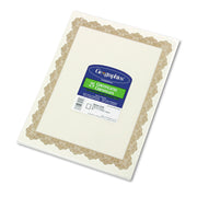 Geographics Blank Award Parchment Certificates - 24 lb Basis Weight - 8.5" Width x 11" Length - Inkjet, Laser Compatible - Gold with Gold Border - Parchment Paper - 25 / Pack