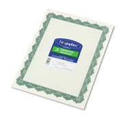 Geographics Blank Award Parchment Certificates - 24 lb Basis Weight - 8.5" Width x 11" Length - Inkjet, Laser Compatible - Green with Green Border - Parchment Paper - 25 / Pack