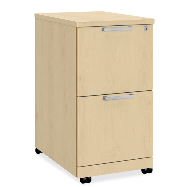 OfficeSource Laminate 2 Drawer Mobile Pedestal - File/File - Maple