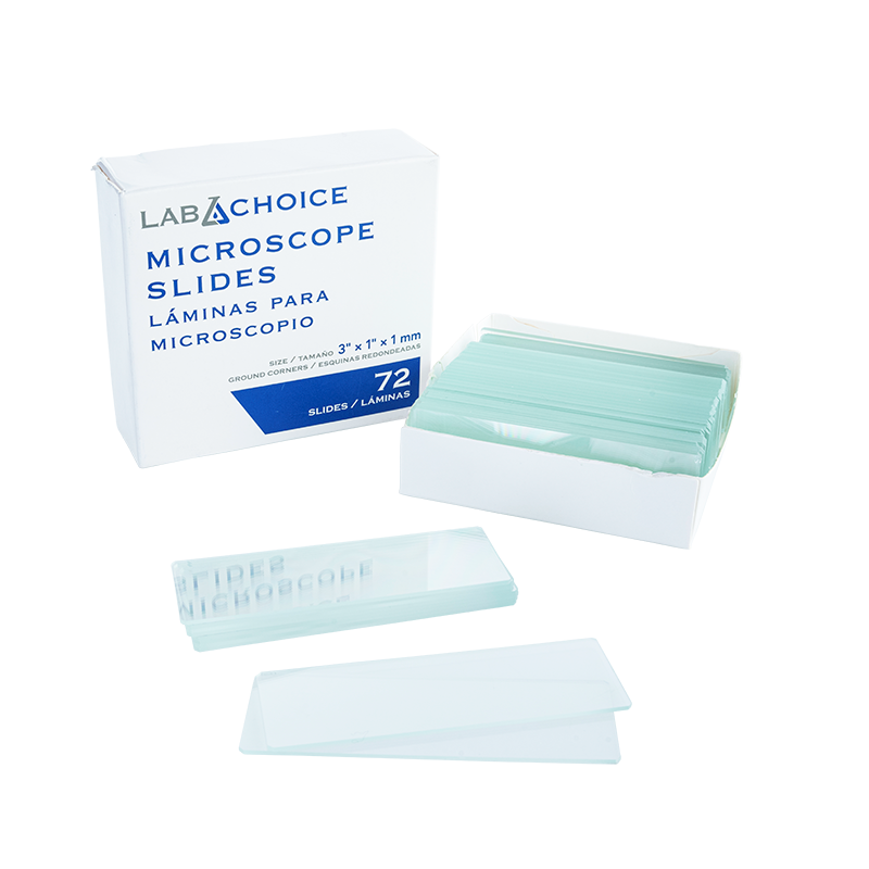 Microscope Slides, Corner Grounded, Clear, 75 x 25 x 1 mm - 72 slides per Box/20 Boxes per Case
