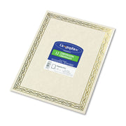 28 lb Basis Weight - 8.5" Width x 11" Length - Inkjet, Laser Compatible - Gold with Gold Border - Parchment Paper - 12 / Pack