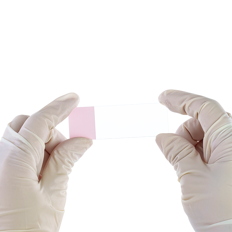 Microscope Slides, Corner Grounded, Frosted, Pink, 75 x 25 x 1 mm - 72 slides per Box/20 Boxes per Case