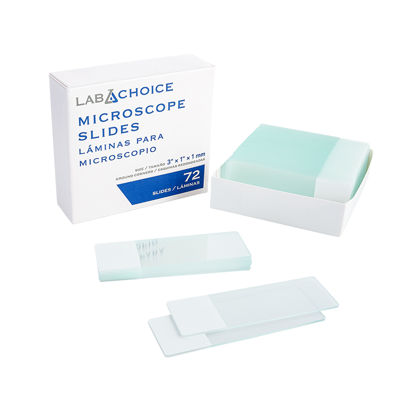 Microscope Slides, Corner Grounded, Frosted, White, 75 x 25 x 1 mm - 72 slides per Box/20 Boxes per Case