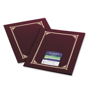 Geographics Letter, A4 Recycled Certificate Holder - 8 1/2" x 11" , 10" x 8" , 8 17/64" x 11 11/16" - Linen - Burgundy - Die-cut, Embossed - 30% Recycled - 6 / Pack