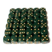 Chessex CHX25815 D6-12 mm. Opaque Dice, Dusty Green - Copper, 36 Ct. Pack of 4