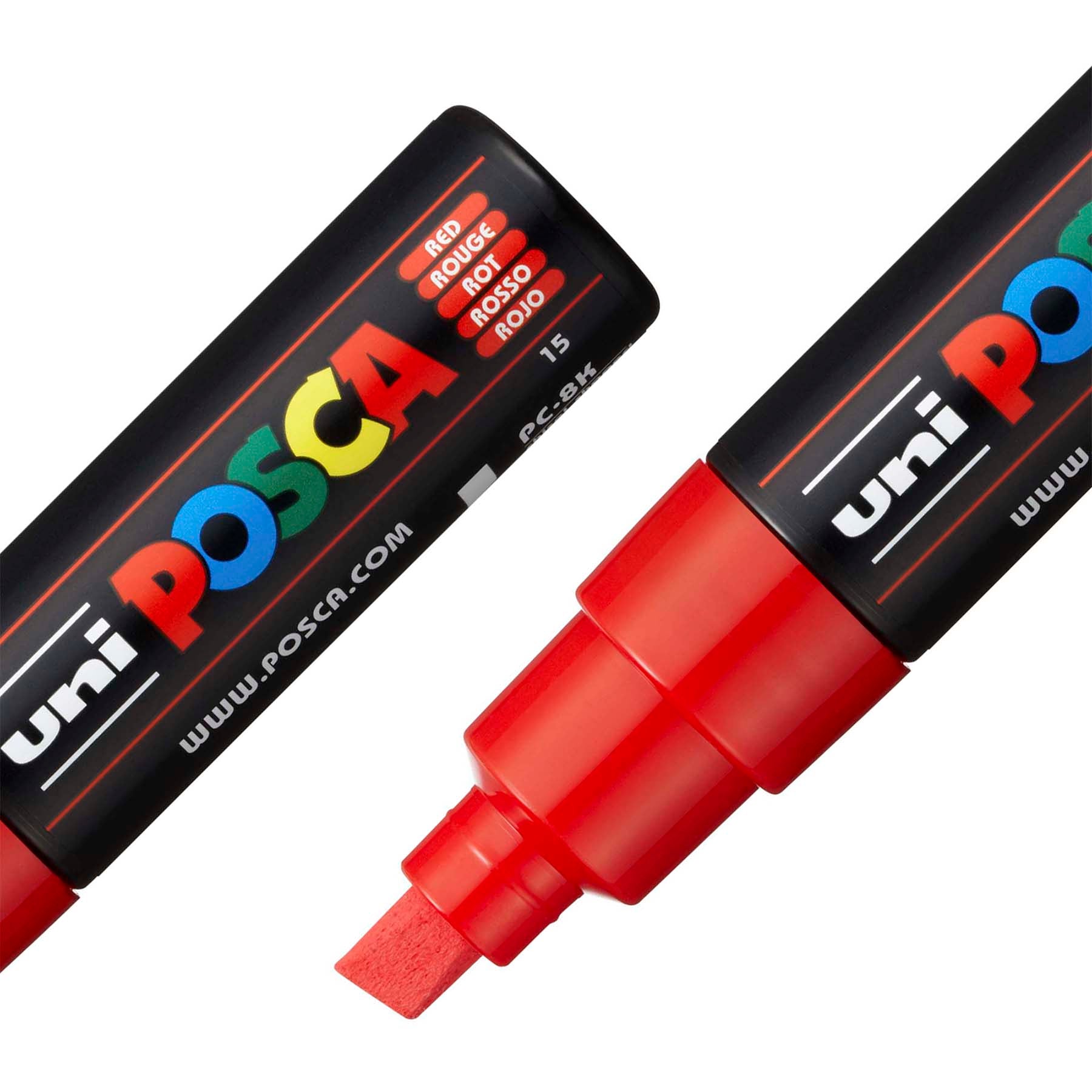 uni® POSCA PC-8K Water-Based Paint Markers, Broad Tip (8mm), Red