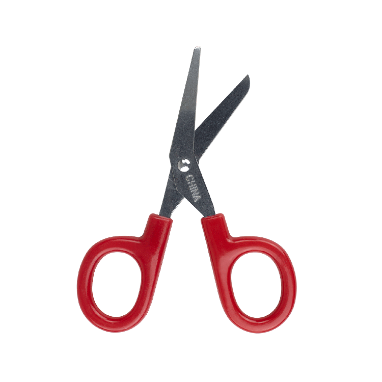 Mini Scissors, Red, 4" - 100 pcs per Box/5 Boxes per Case