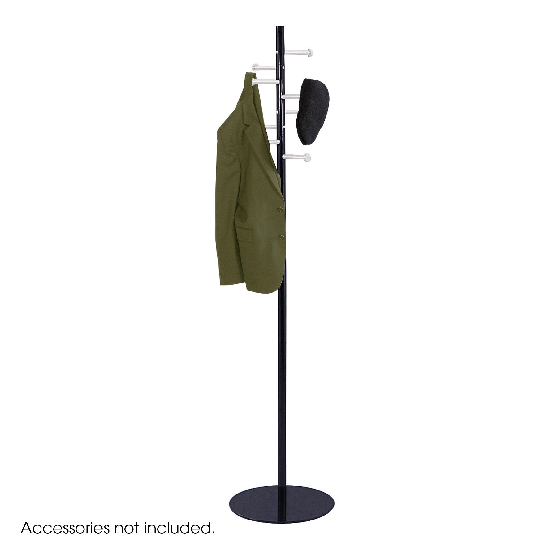 Coat Rack Spiral Nail Head Blk