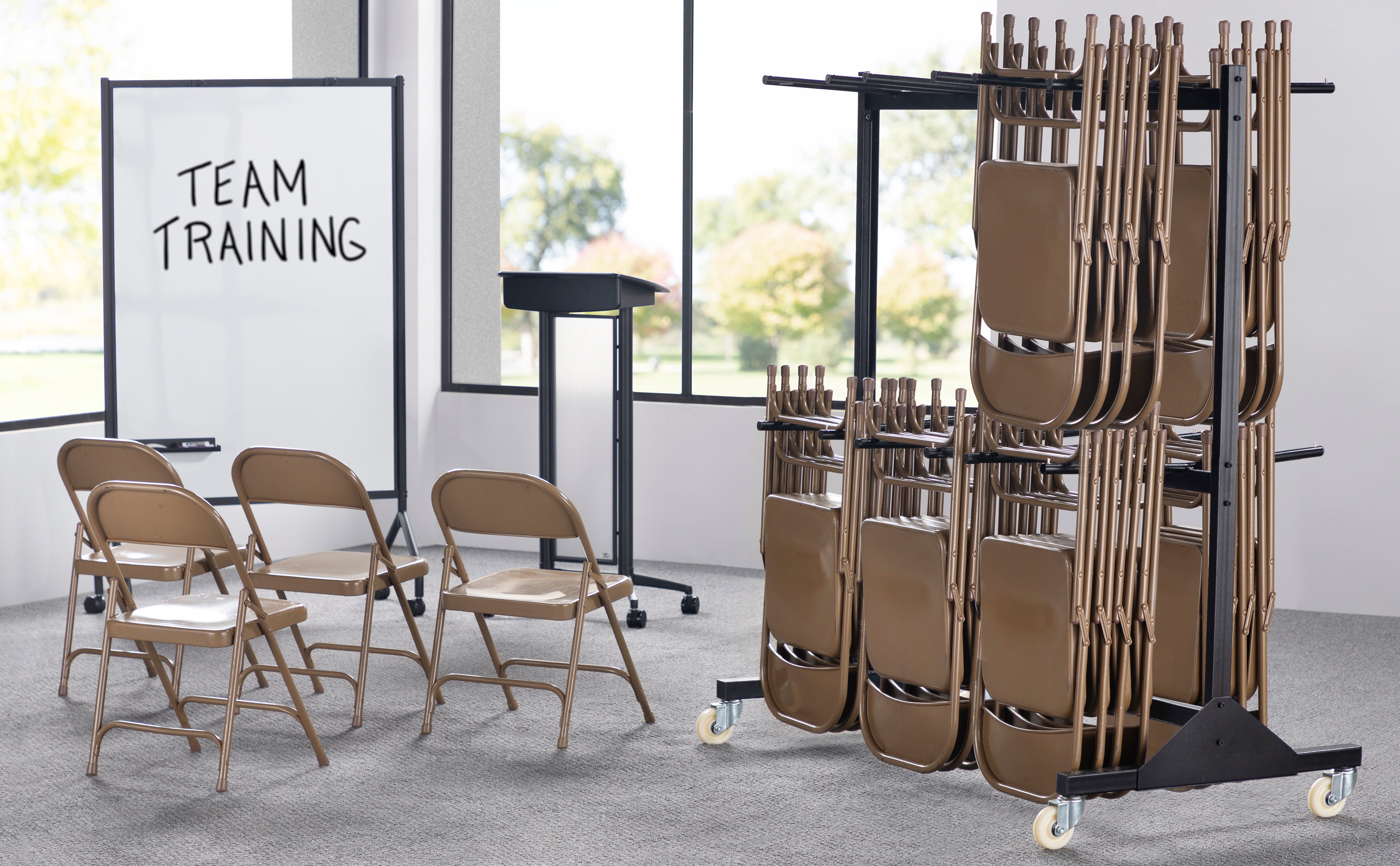 Cart Steel Chair Two-Tier Blk