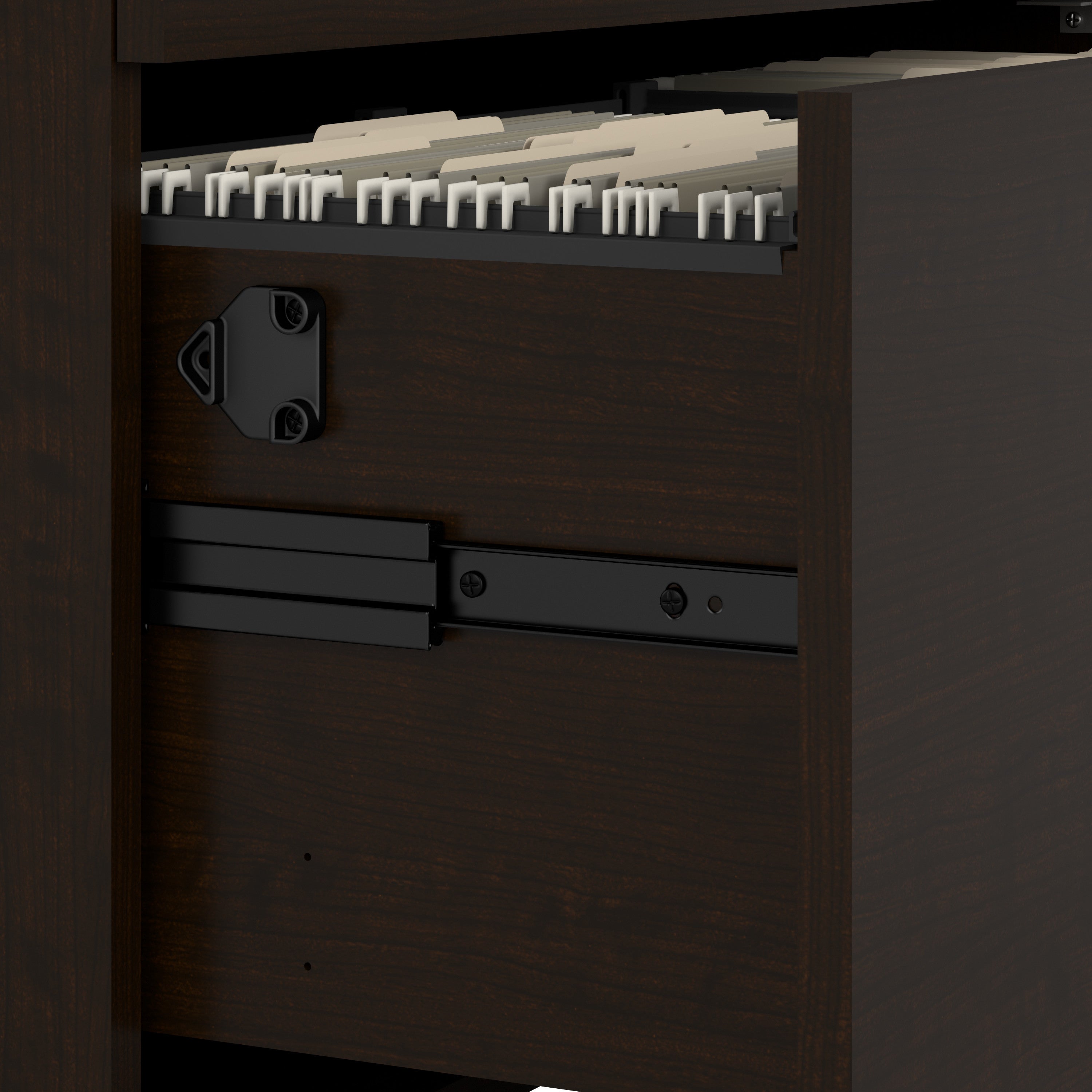 Bush Business Furniture Office in an Hour 2 Drawer Lateral File Cabinet in Mocha Cherry - 35.67" Width x 23.35" Depth x 29.84" Height