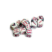 Black and White Gemini Dice with Pink Colored Pips D6 16mm (5/8in) Pack of 12 Chessex