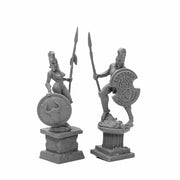 Bones Black: Amazon and Spartan Living Statues (Bronze)