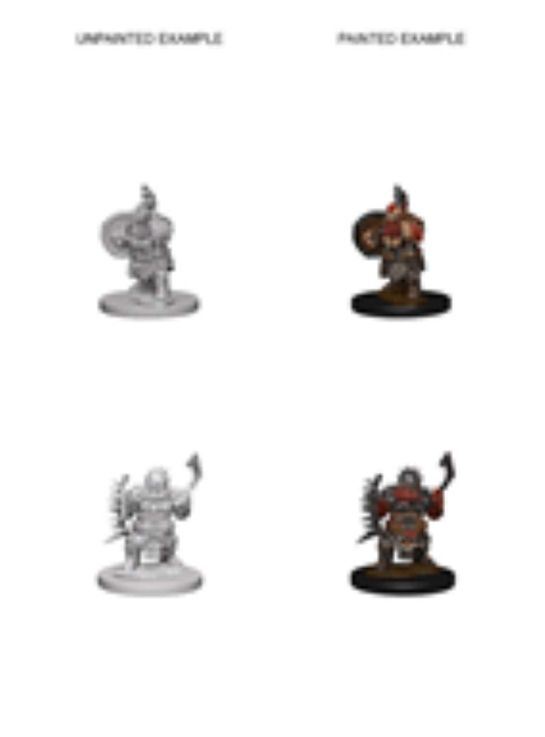Unpainted Dwarf Barbarian Miniature - Pathfinder Deep Cuts by WizKids