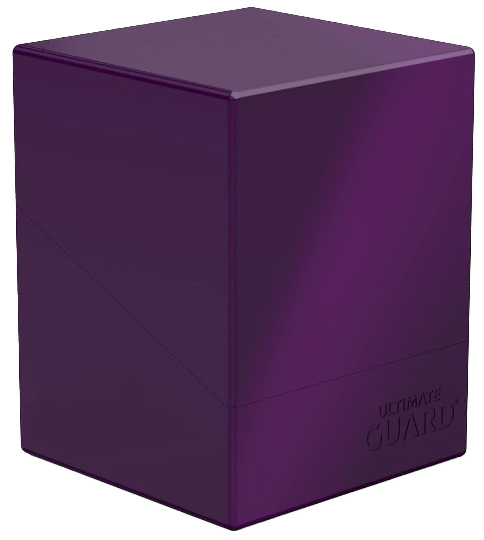 Ultimate Guard Boulder Solid 100+, Deck Case for 100 Double-Sleeved TCG Cards, Purple, Secure & Durable Storage for Trading Card Games, No Transparency
