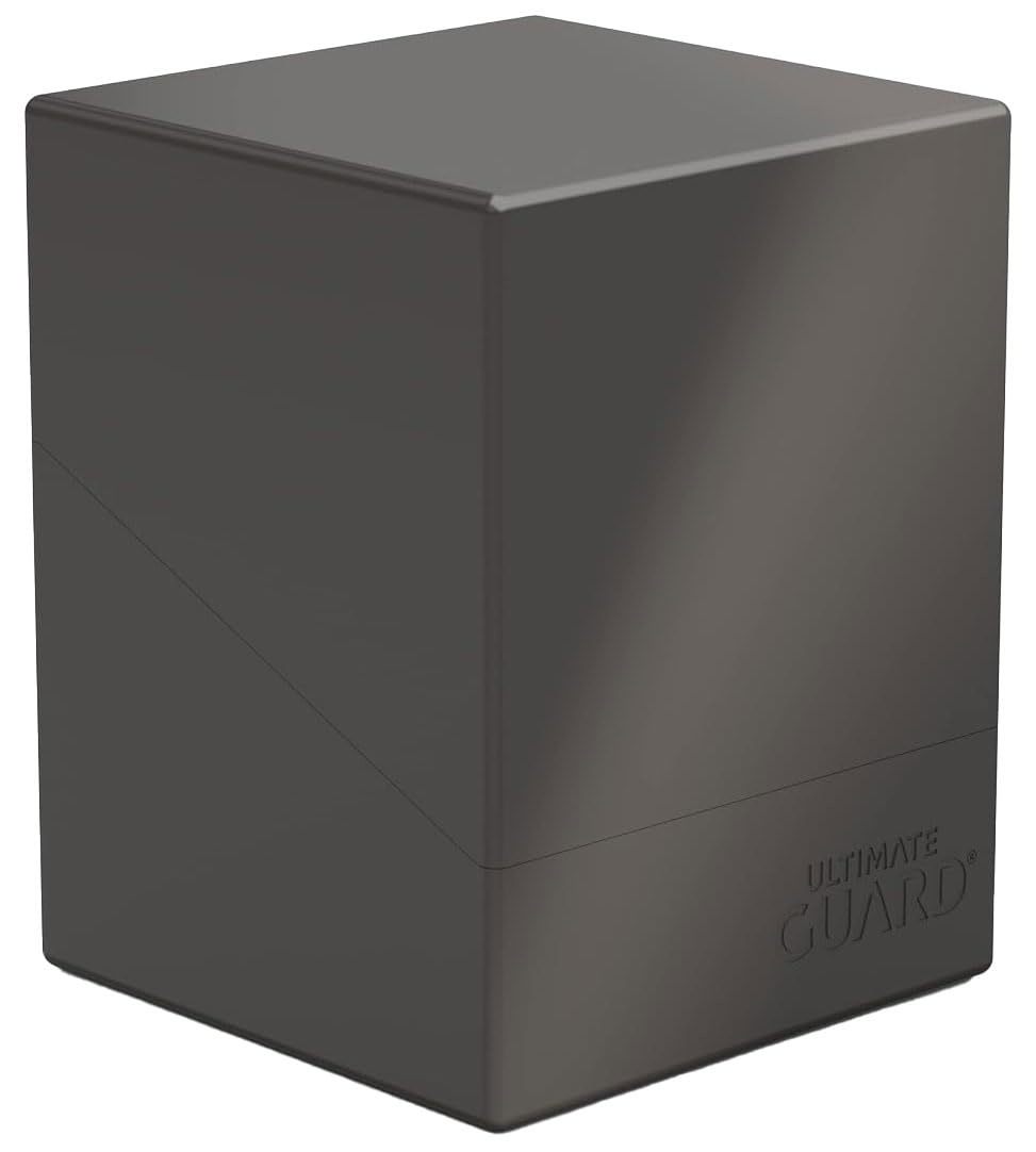 Ultimate Guard Boulder Solid 100+, Deck Case for 100 Double-Sleeved TCG Cards, Grey, Secure & Durable Storage for Trading Card Games, No Transparency