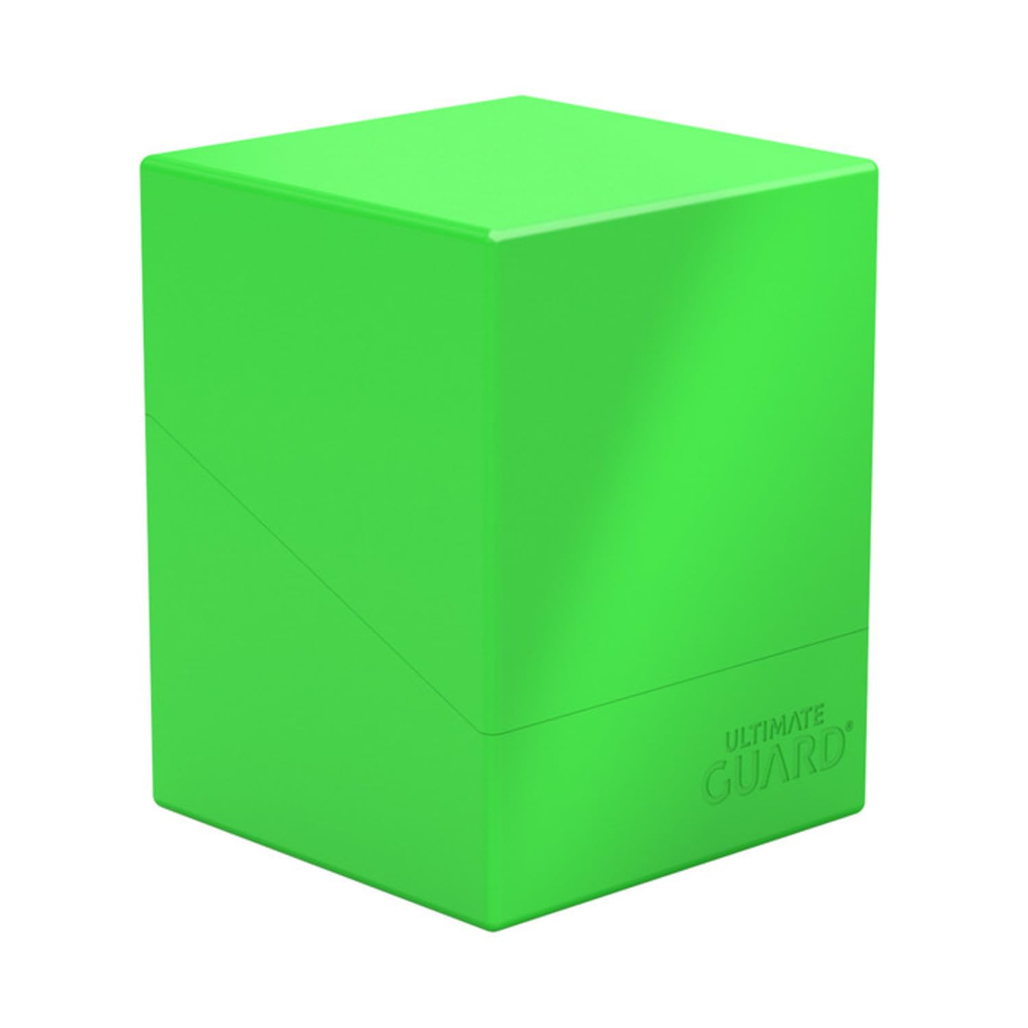 Ultimate Guard Boulder Solid 100+, Deck Case for 100 Double-Sleeved TCG Cards, Neon Green, Secure & Durable Storage for Trading Card Games, No Transparency