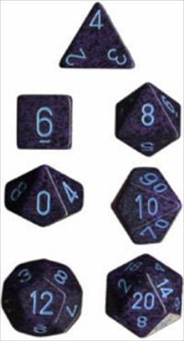 Polyhedral 7 Dice Set Speckled Cobalt CHX25307