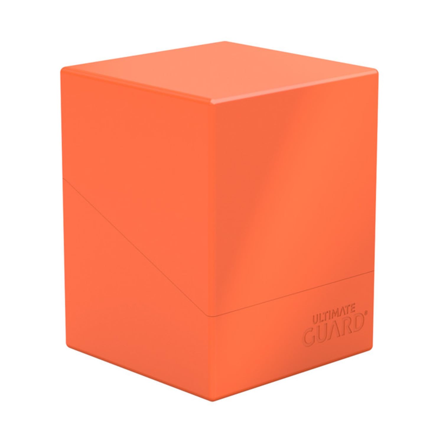 Ultimate Guard Boulder Solid 100+, Deck Case for 100 Double-Sleeved TCG Cards, Neon Orange, Secure & Durable Storage for Trading Card Games, No Transparency