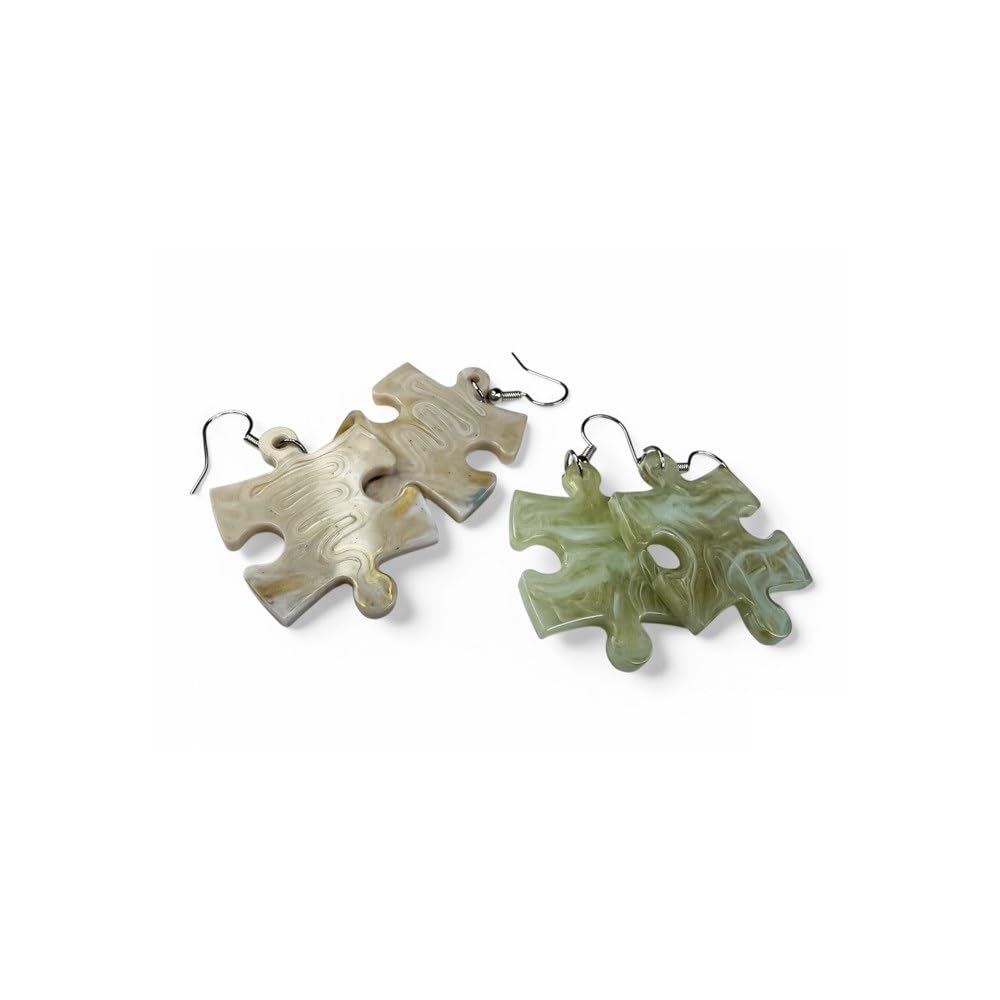 Chessex 54002 Marble Puzzle Piece Earrings, Assorted Colors (Pair)