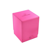 Squire 100+ XL Convertible Deck Box | Card Storage Box with Removable Cover Clips | Holds 100 Double-Sleeved Cards in Extra Thick Inner Card Sleeves | Pink Color | Made by Gamegenic (GGS20103ML)
